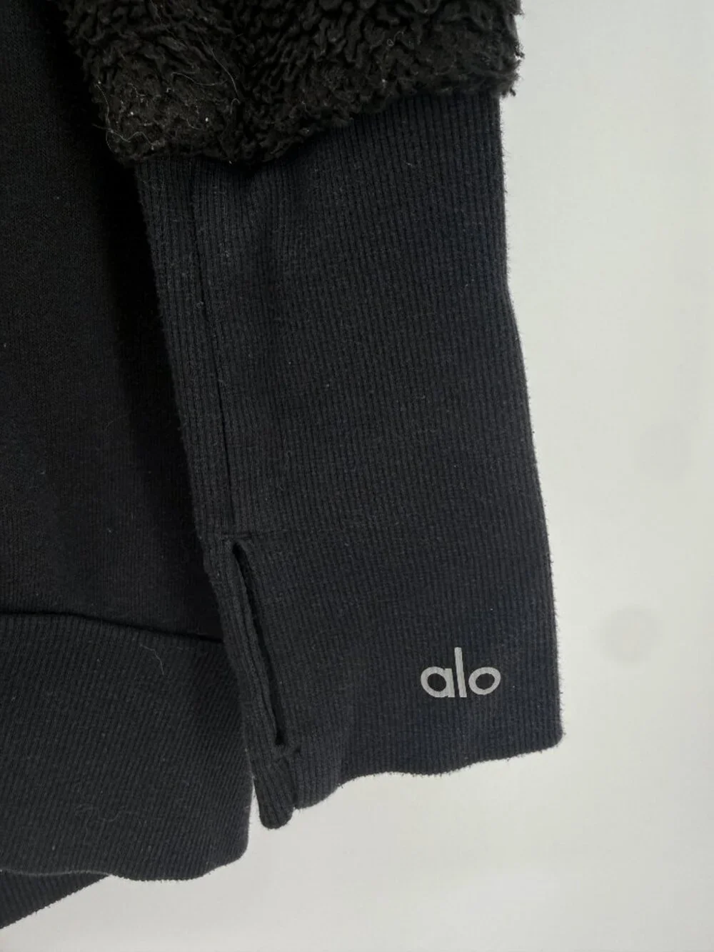Alo Yoga Enhance Sherpa Lined Hooded Jacket Black S